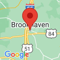 Map of Brookhaven, MS US
